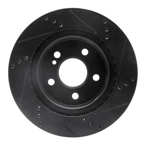 Mercedes-Benz CLA250 Brake Rotor (1) - Rear Left - R1 Concepts - Drilled & Slotted - Black - `14-`19 Mercedes-Benz CLA250 Brake Rotor (1) - Rear Left - R1 Concepts - Drilled & Slotted - Black - `14-`19